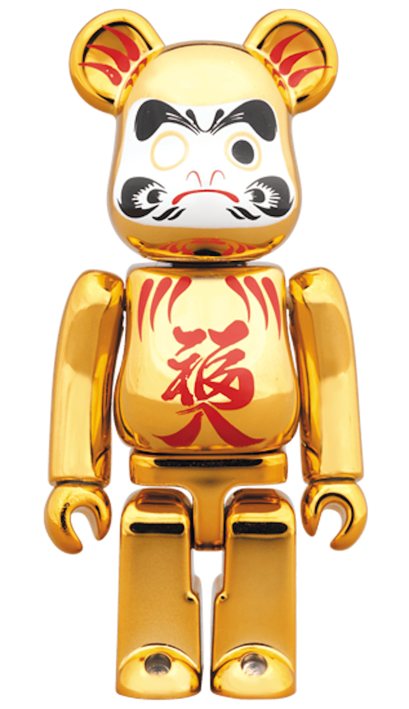 Bearbrick Daruma Gold Plating Fukuiri 100%
