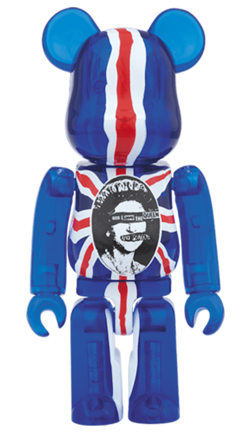 Bearbrick God Save The Queen Clear Ver. 100% & 400% Set Blue