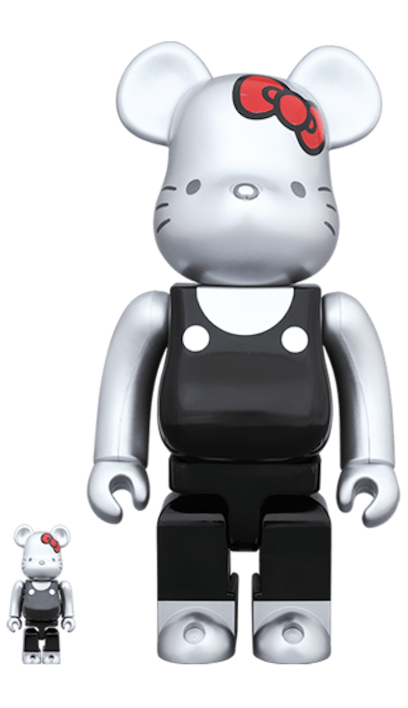 Bearbrick Hello Kitty Generation 00's 100% & 400% Silver