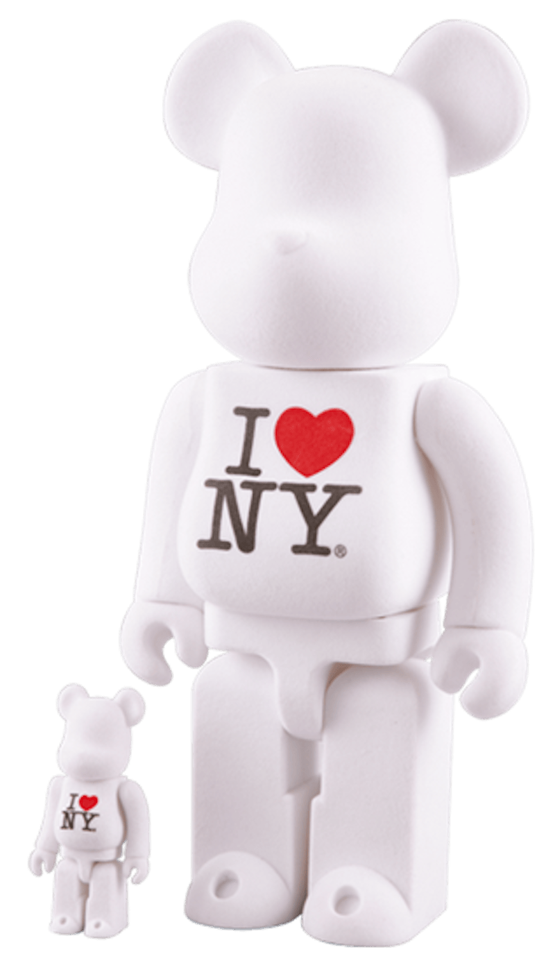 Bearbrick I LOVE NY 100% & 400% Set White