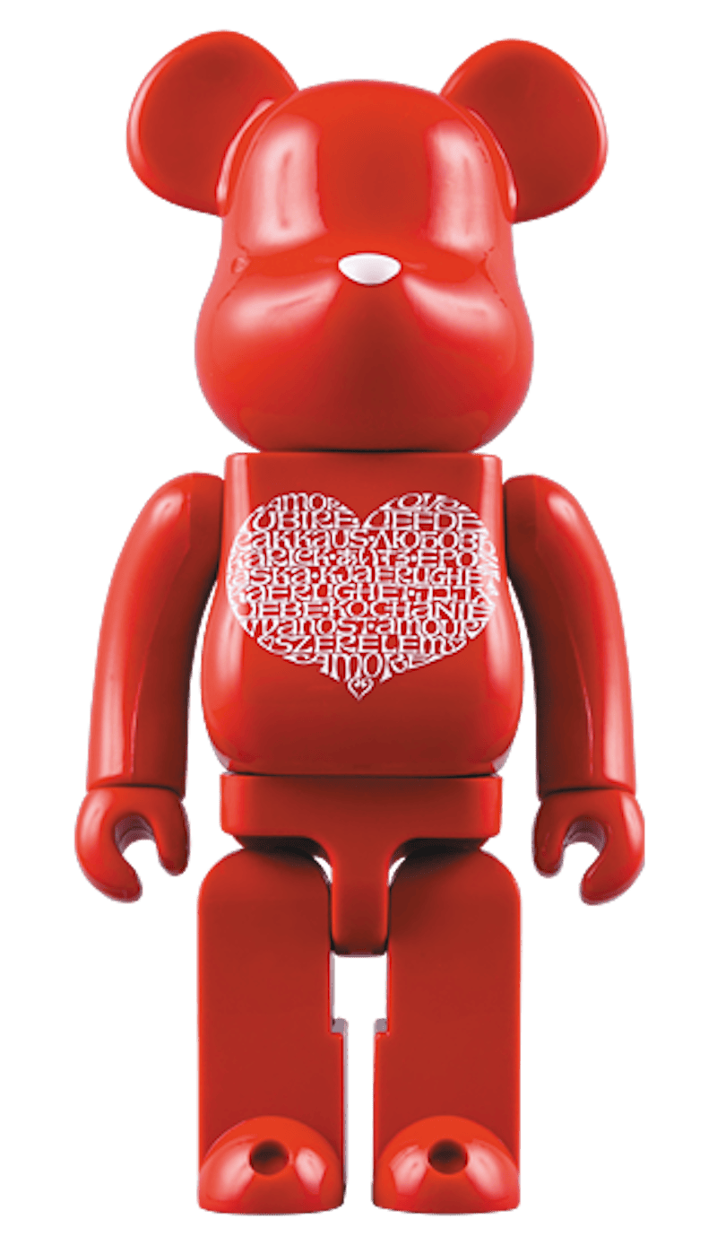 Bearbrick International Love Heart 1000% Red