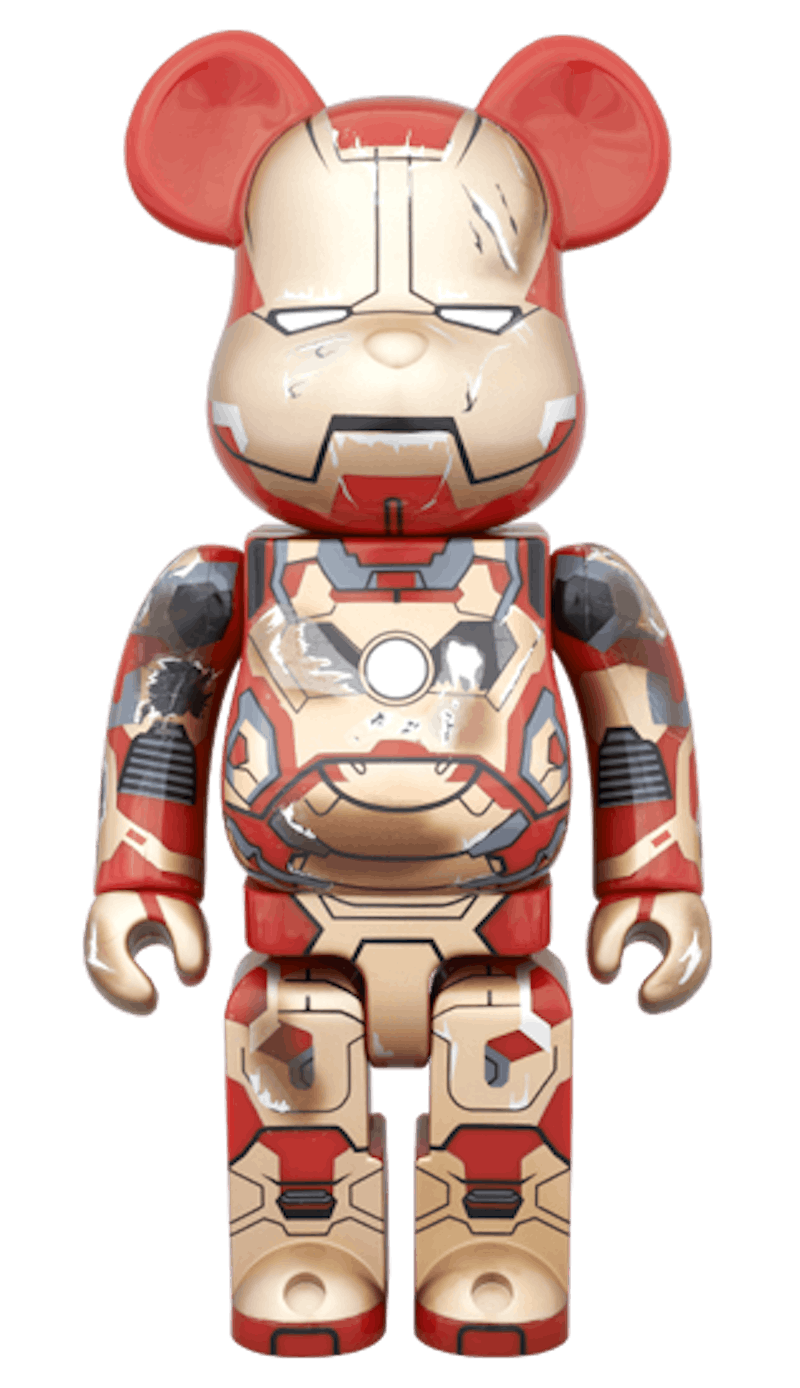 Bearbrick Iron Man Mark XLII Damaged Ver. 400% Gold
