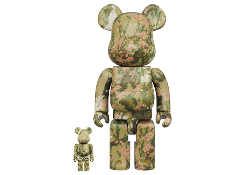 Bearbrick Ito Jakuchu (Peach Blossom Poultry Figure) 100% & 400% Set