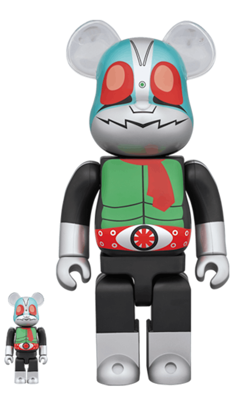 Bearbrick Kamen Rider New No. 100% & 400% Set Black