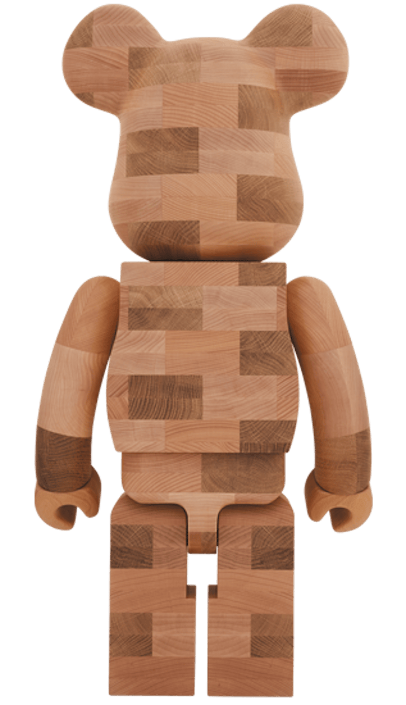 Bearbrick Karimoku Brick Style Tiles 1000% Wood