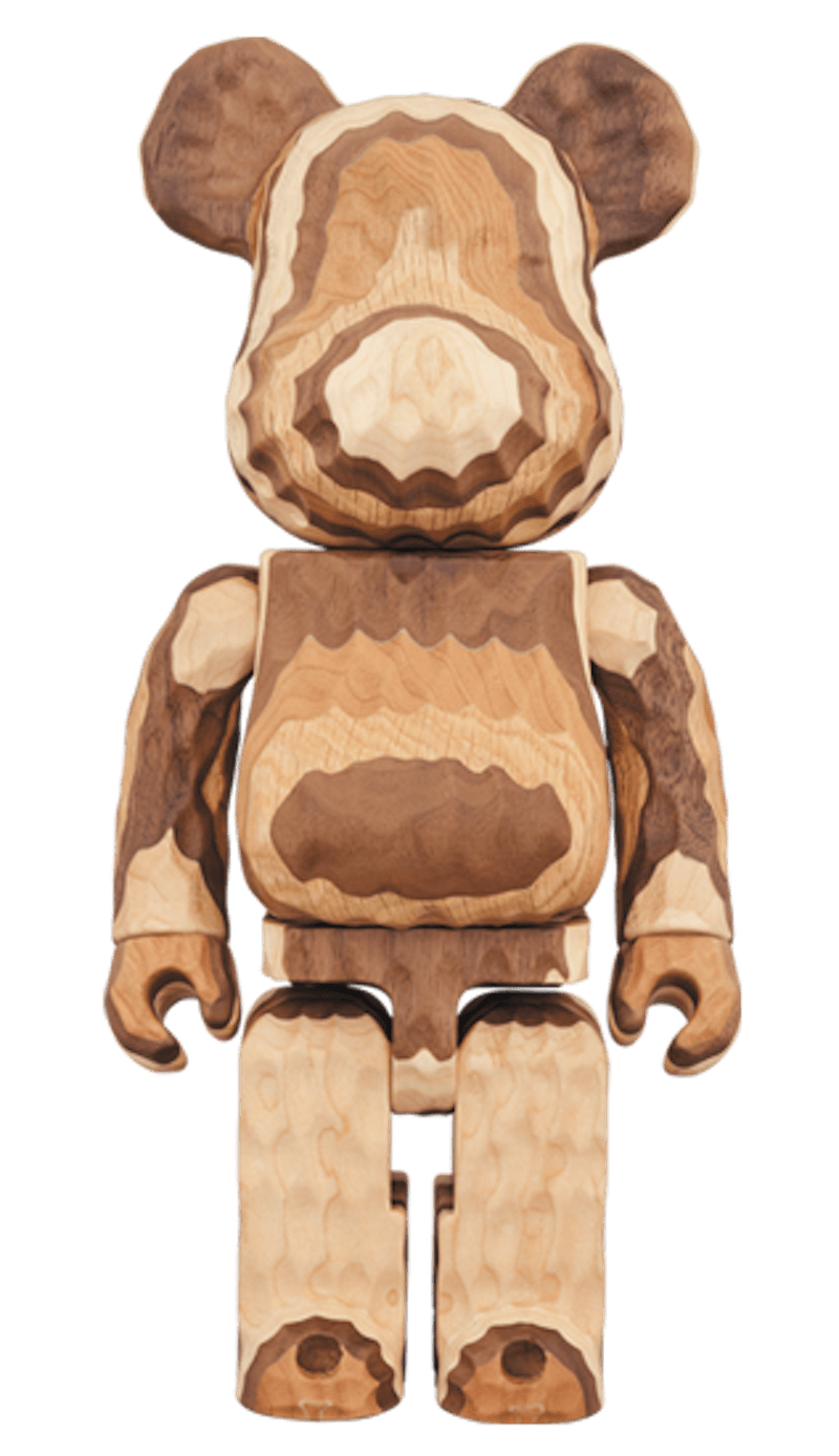 Bearbrick Karimoku Fragment Carved Wooden-Layered 400% Wood