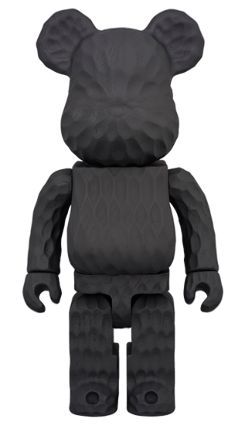 Bearbrick Karimoku x Fragment (Carved Wooden) 400% Black