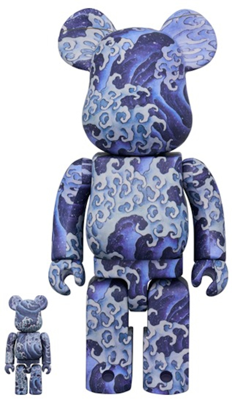 Bearbrick Katsushika Hokusai Kamimachi Festival Float Ceiling Painting "Otoko Nami" 100% & 400% Set