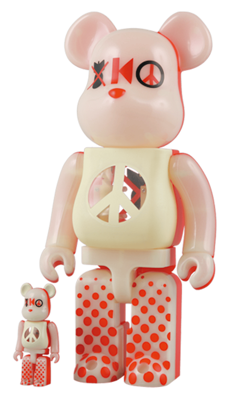 Bearbrick Kinetics (Glow In The Dark) 100% & 400% Set Pink
