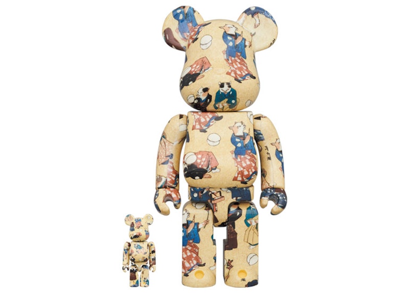 Bearbrick Utagawa Kuniyoshi (Popular Cat Music Ball) 100% & 400% Set