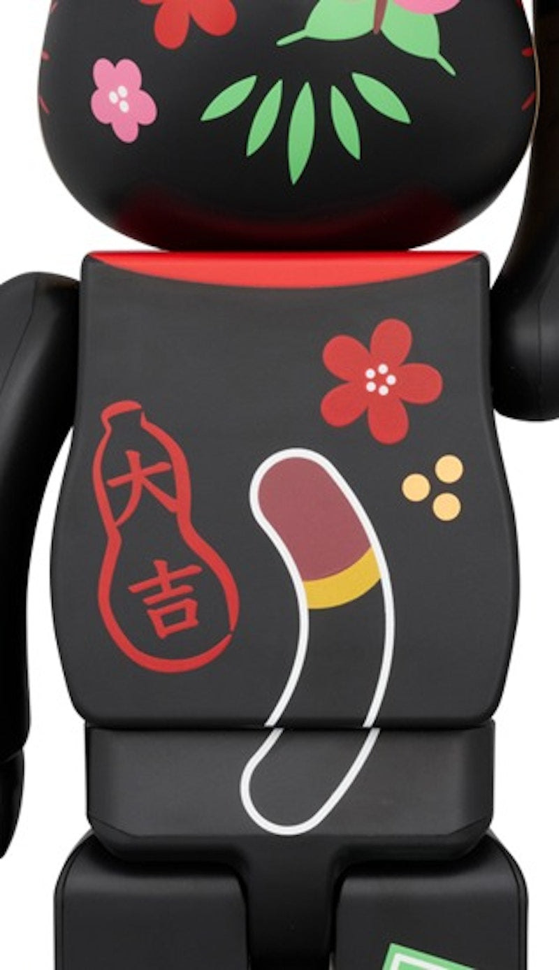 Bearbrick Lucky Cat Peko-Chan Fuku 100% & 400% Set Black