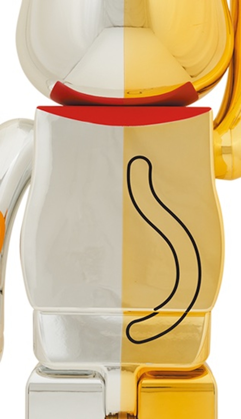 Bearbrick Lucky Cat Ten Million Gold x Good Luck Silver 1000% Gold/Silver