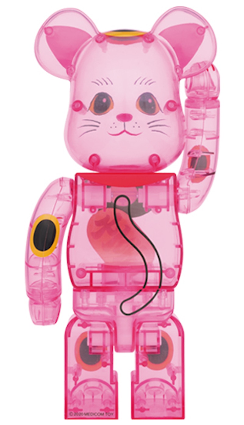 Bearbrick Maneki Neko 400% Pink Transparent
