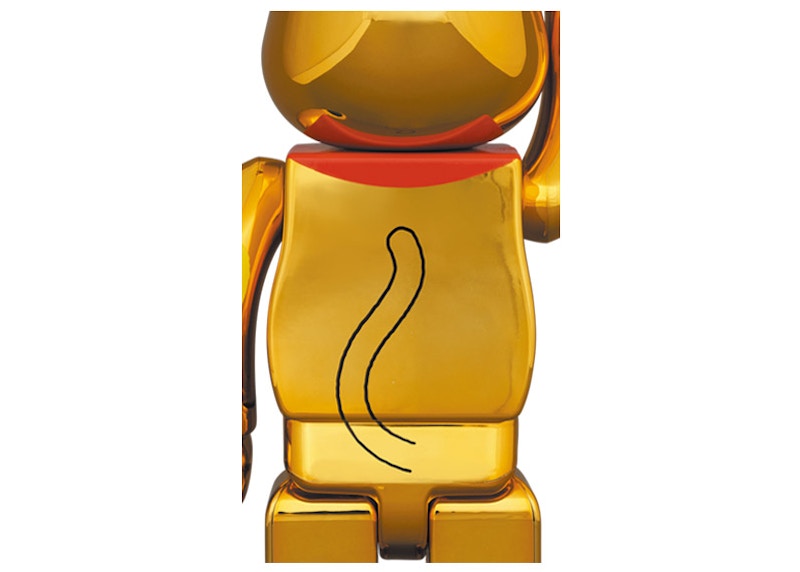Bearbrick Maneki Neko Gold Luck 400% Gold Plated