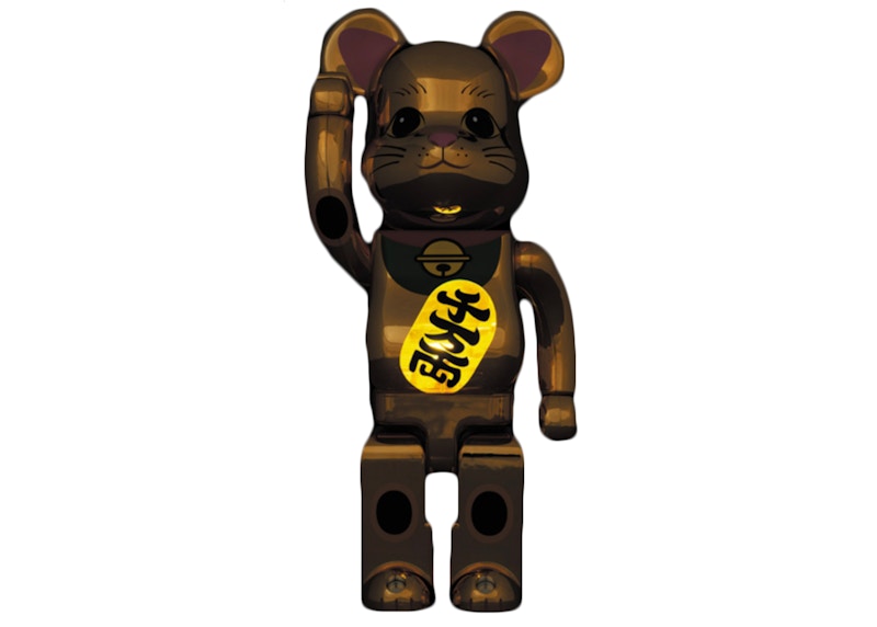 Bearbrick Maneki Neko Gold Plated Luminous 400%