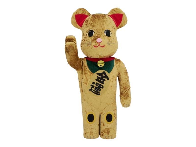 Bearbrick Maneki Neko Gold Wealth Luck Kigurumi 1000%