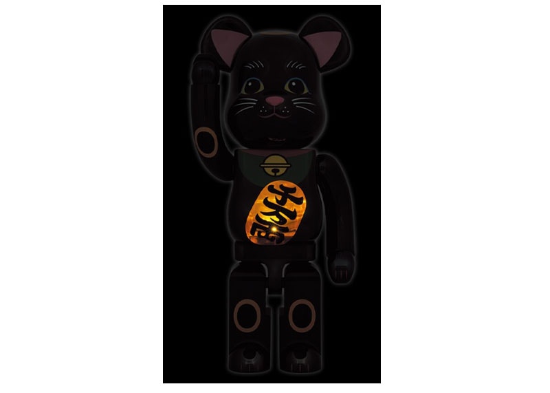 Bearbrick Maneki Neko Luminous 1000% Black Plated