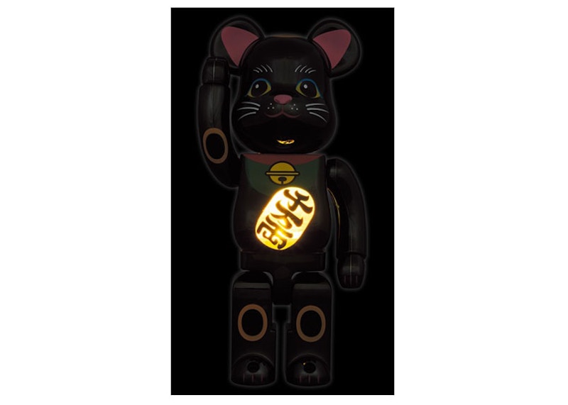 Bearbrick Maneki Neko Luminous 400% Black Plated