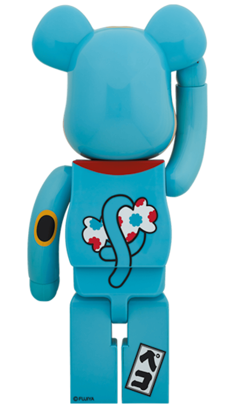 Bearbrick Maneki Neko Peko-chan Blue Phosphorescent 1000%