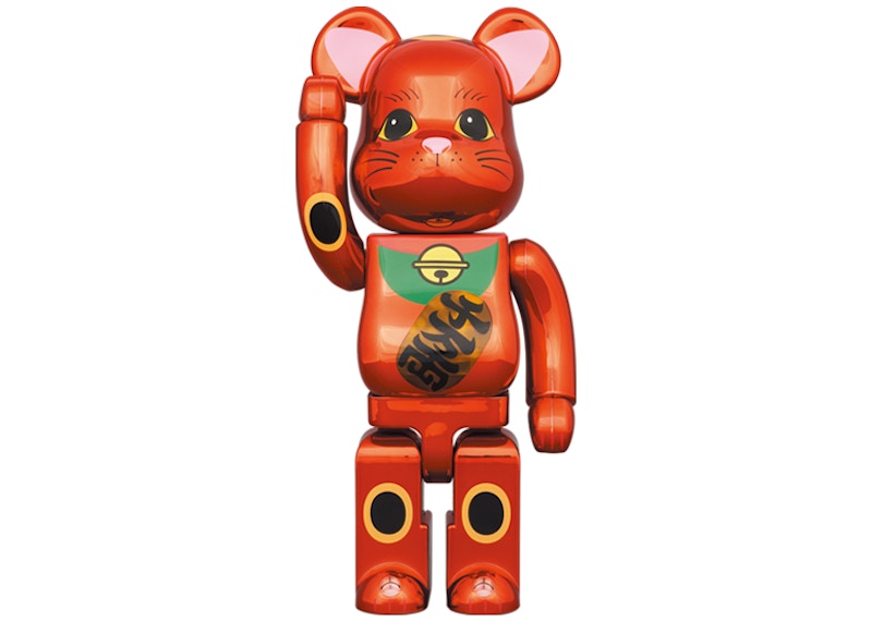 Bearbrick Maneki Neko Plum Gold Plating Luminous 400%