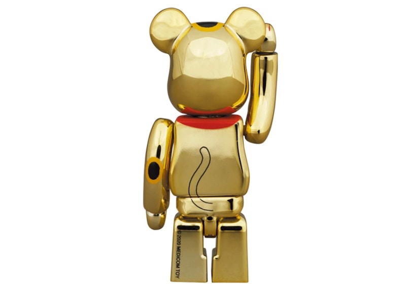 Bearbrick Maneki Neko Rising Fortune 2 Gold Plating 100%