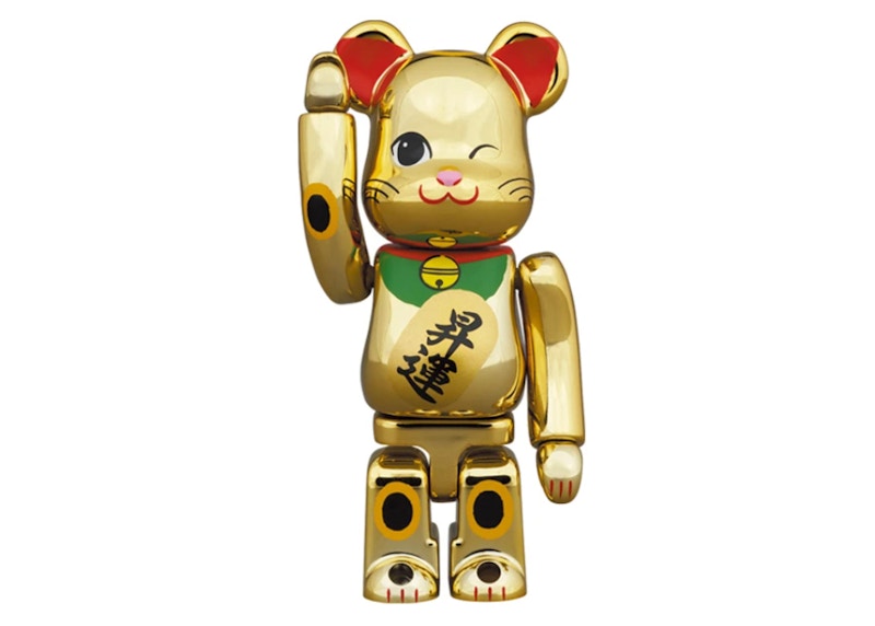 Bearbrick Maneki Neko Rising Fortune 2 Gold Plating 100%