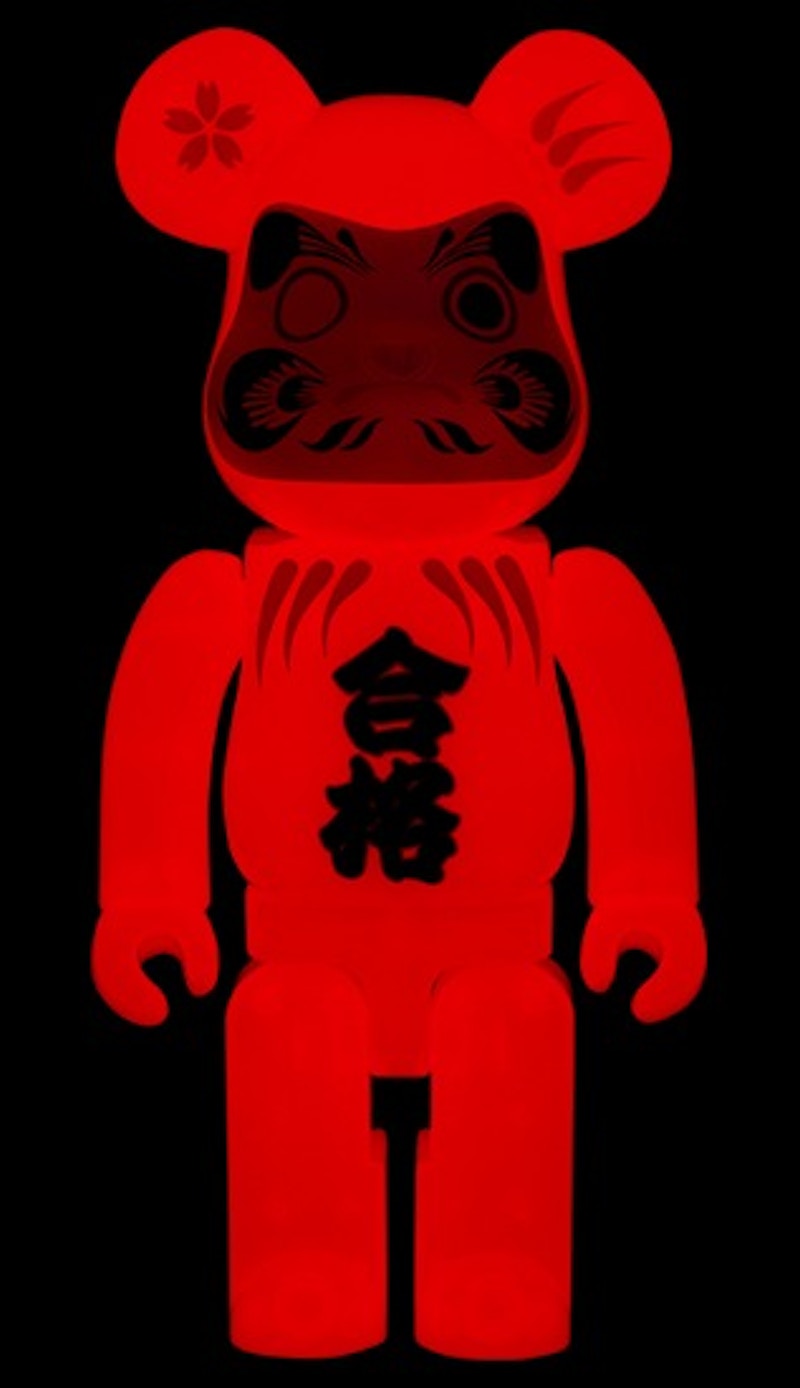 Bearbrick Medicom Daruma Pass 400% Red Glow In The Dark