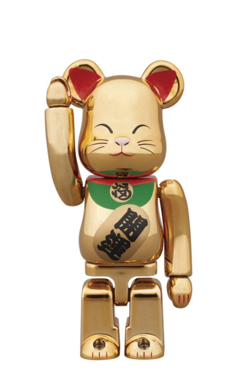 Bearbrick Medicom Maneki Neko 100% Gold Plated 2
