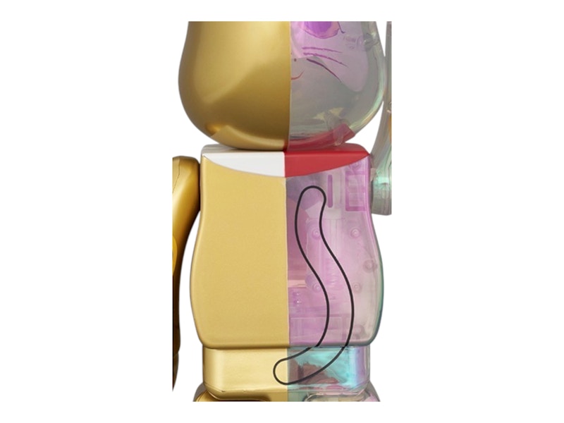 Bearbrick Medicom Maneki Neko Clear Plated x Gold Paint Ten Man Ryo 100% & 400% Set