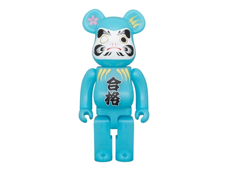 Bearbrick Medicom Toy Daruma Pass Blue 400% Glow in the Dark