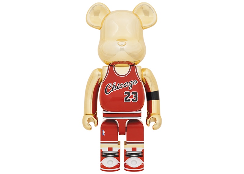 Bearbrick Michael Jordan 1985 Rookie Jersey 1000% Gold Chrome