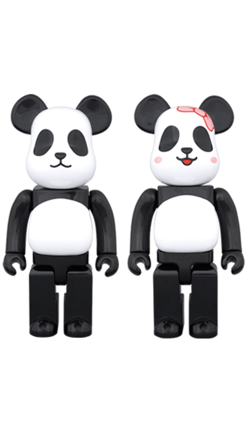 Bearbrick Milk Panda Boy & Girl 400% Black/White