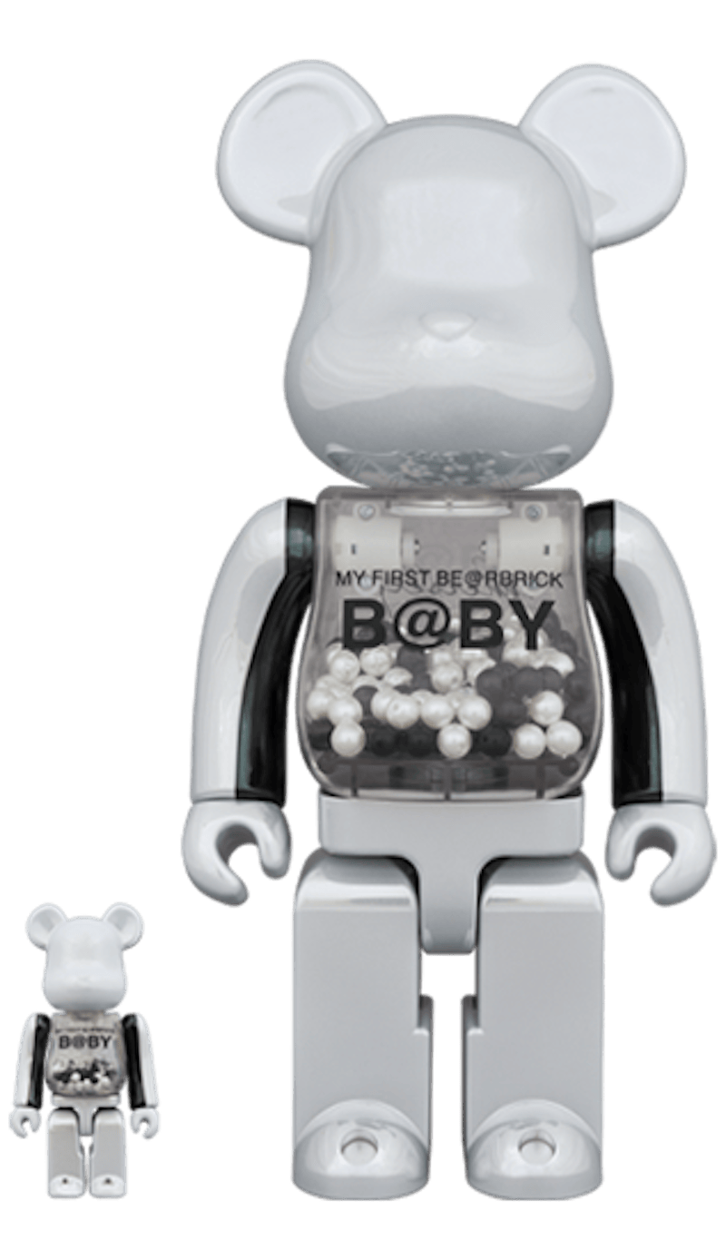 Bearbrick My First Baby Innersect Ver. 100% & 400% Set White