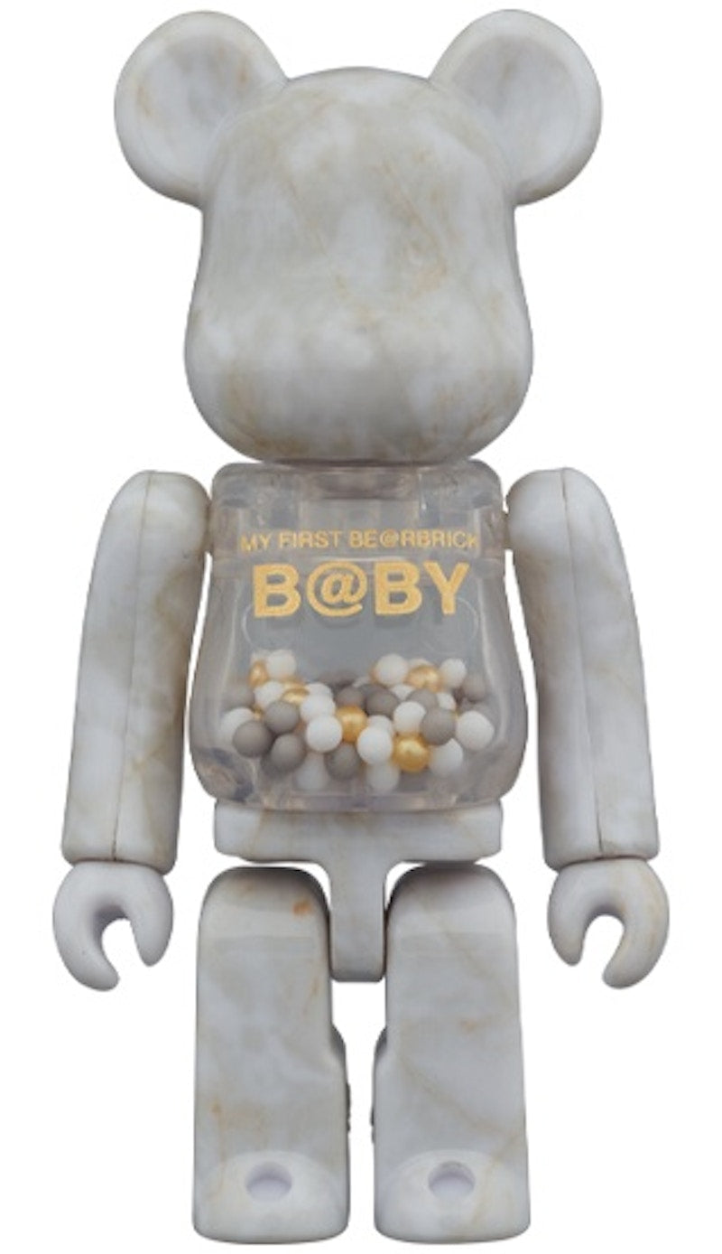 Bearbrick My First Baby Marble Ver. 100% & 400% Set White & Gold