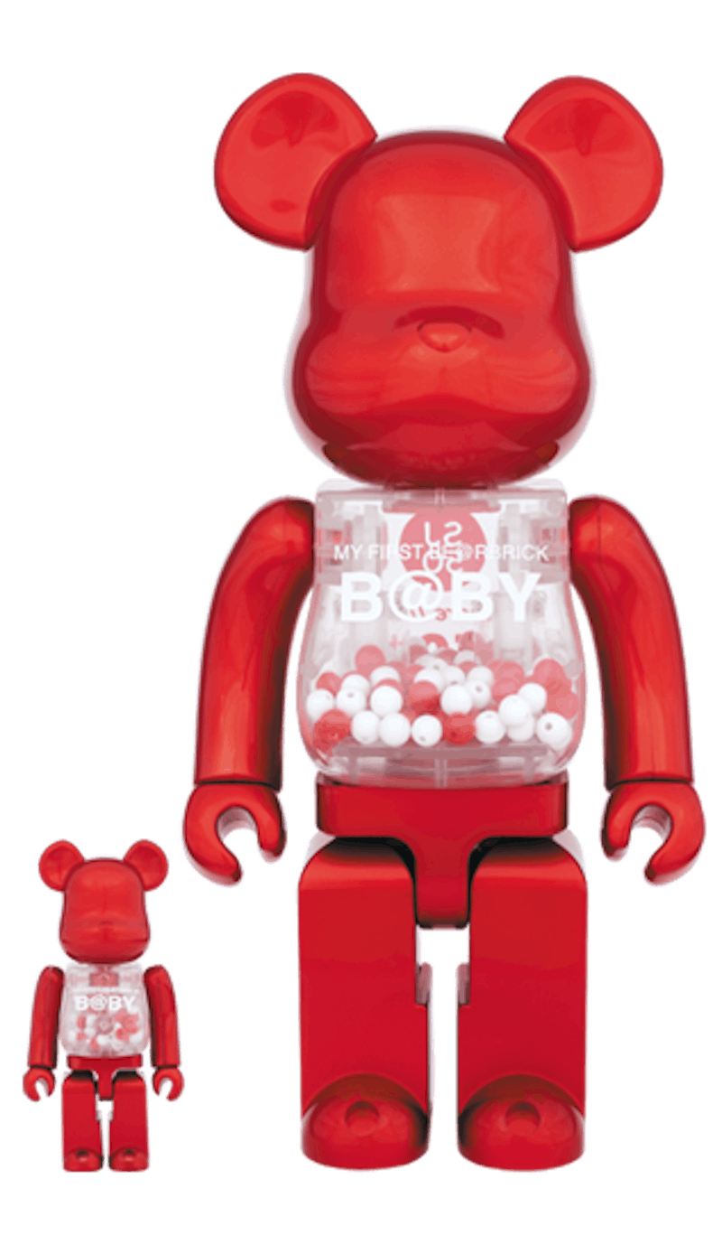 Bearbrick My First Baby SJ50 100% & 400% Set Red