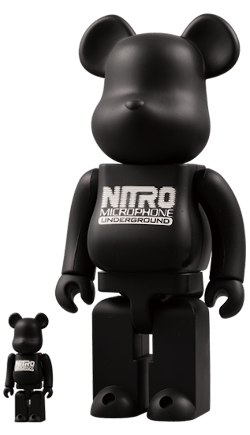 Bearbrick Nitro Microphone Underground 100% & 400% Set Black