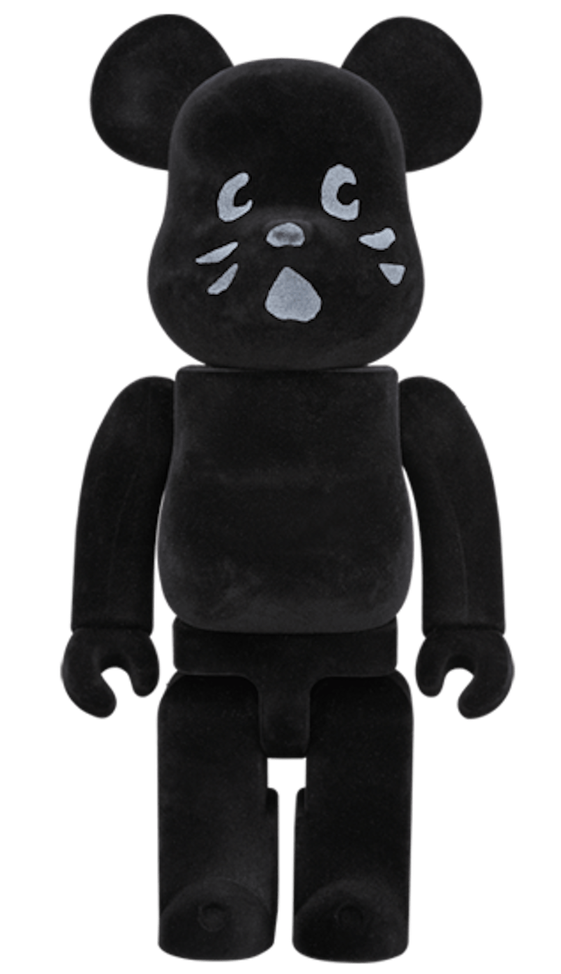 Bearbrick Nya Flocky Ver. 100% & 400% Set Black