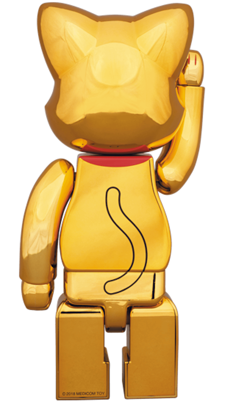 Bearbrick Nyabrick Beckoning Cat 400% Gold