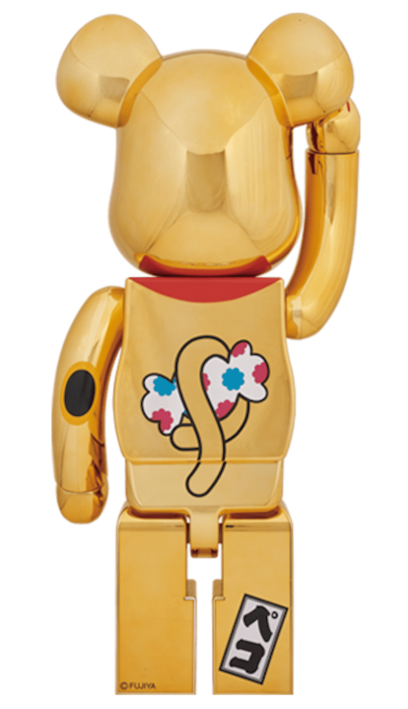 Bearbrick Peko-Chan Beckoning Cat 1000% Gold