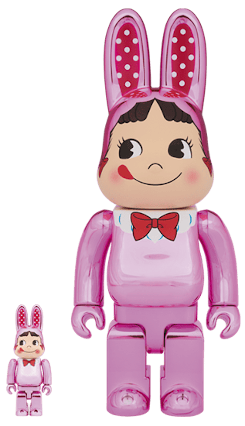 Bearbrick Rabbrick Costume Peko-Chan 100% & 400% Set Pink Plated