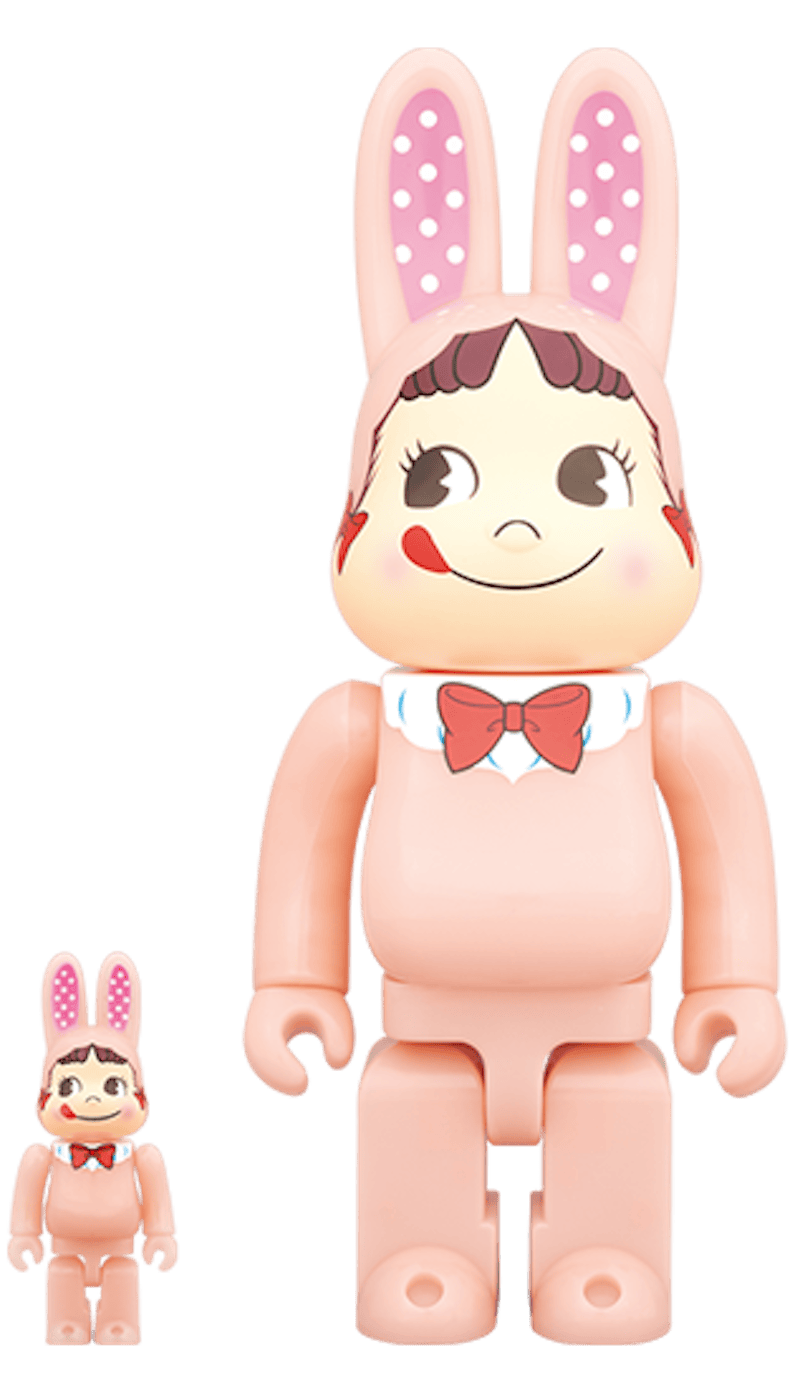 Bearbrick Rabbrick Costume Peko-chan 100% & 400% Set Red Phosphorescent