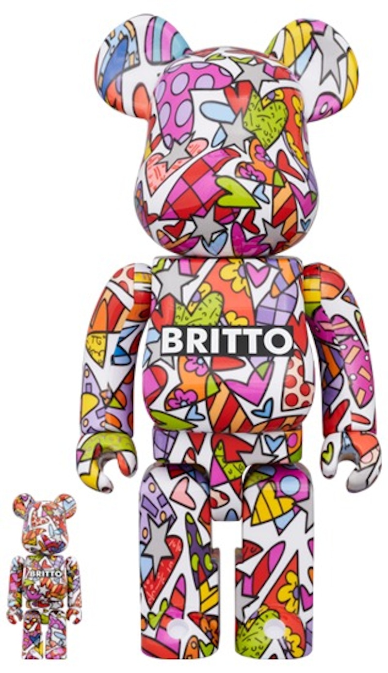 Bearbrick Romero Britto Heart 100% & 400% Set