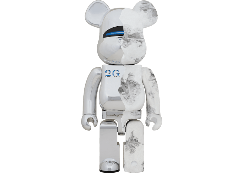 Bearbrick SORAYAMA x Daniel Arsham 1000% Silver