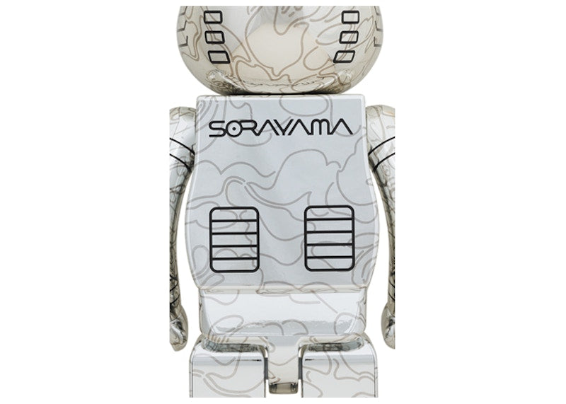 Bearbrick x BAPE x Hajime Sorayama Camo Shark 1000% Silver