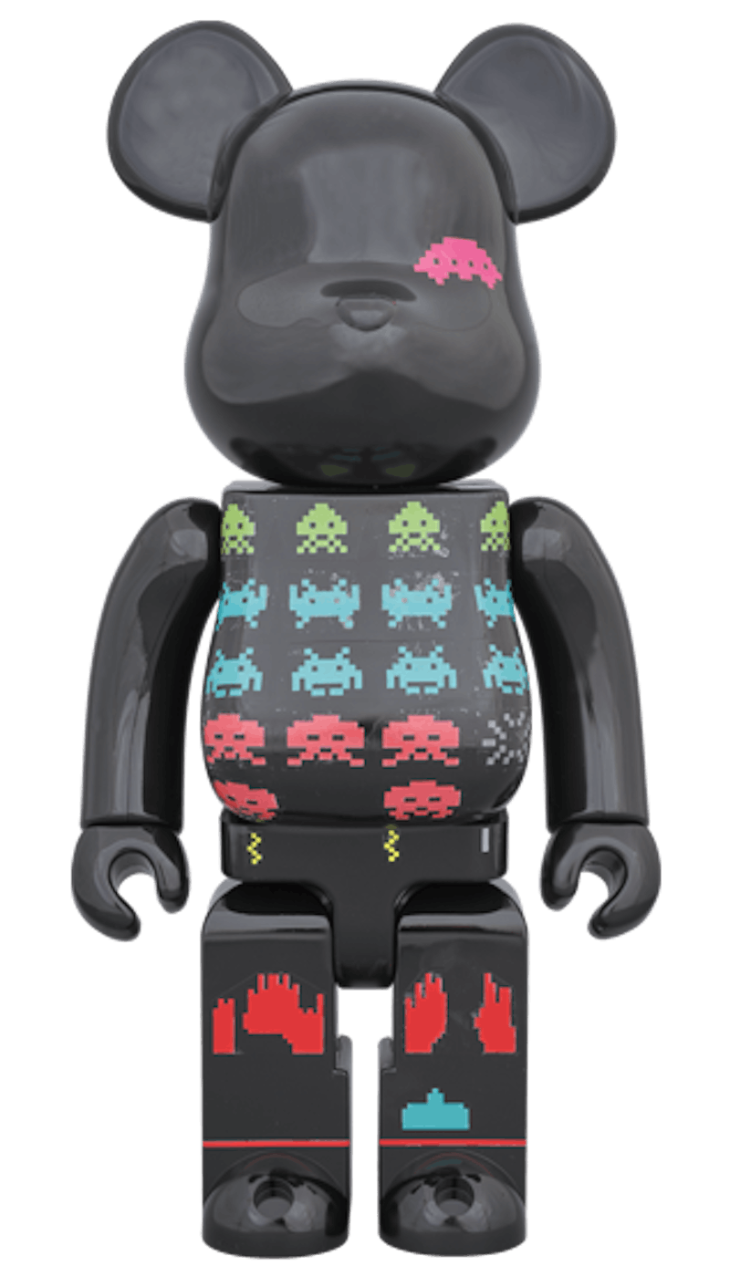 Bearbrick Space Invaders 400% Black