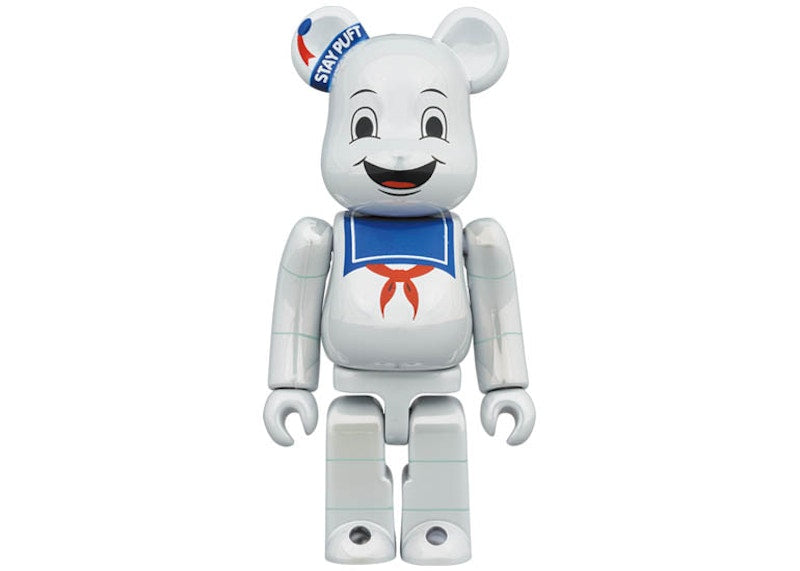 Bearbrick Stay Puft Marshmallow Man 100% & 400% Set White Chrome Ver.
