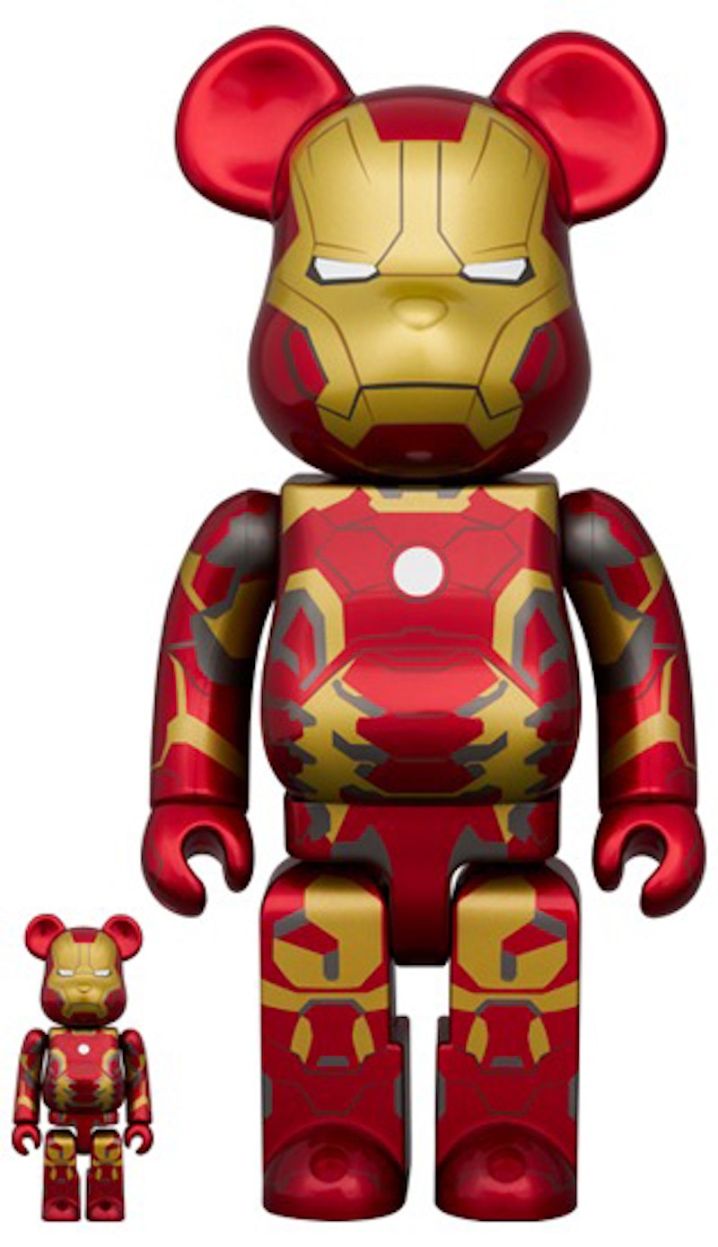 Bearbrick The Infinity Saga Iron Man Mark 43 100% & 400% Set
