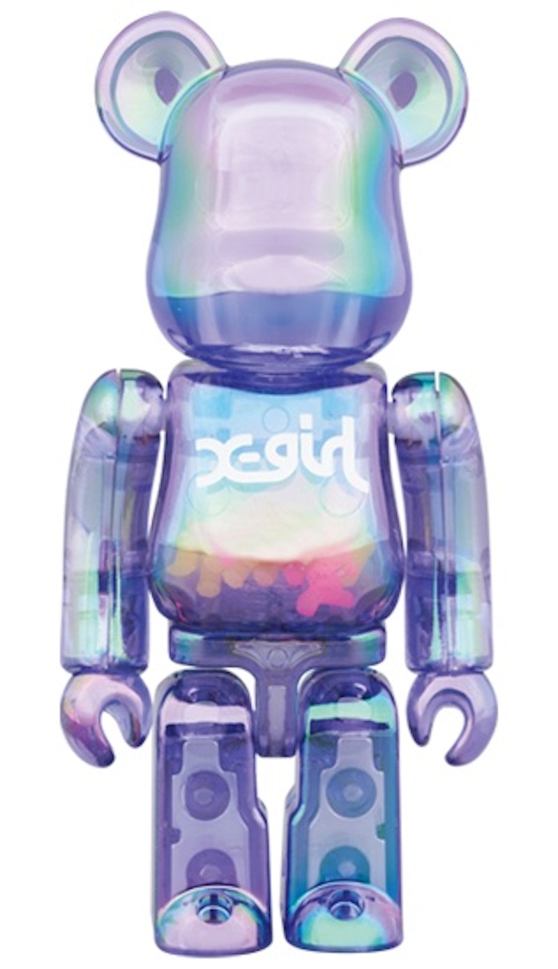 Bearbrick X-girl 100% & 400% Set Clear Purple