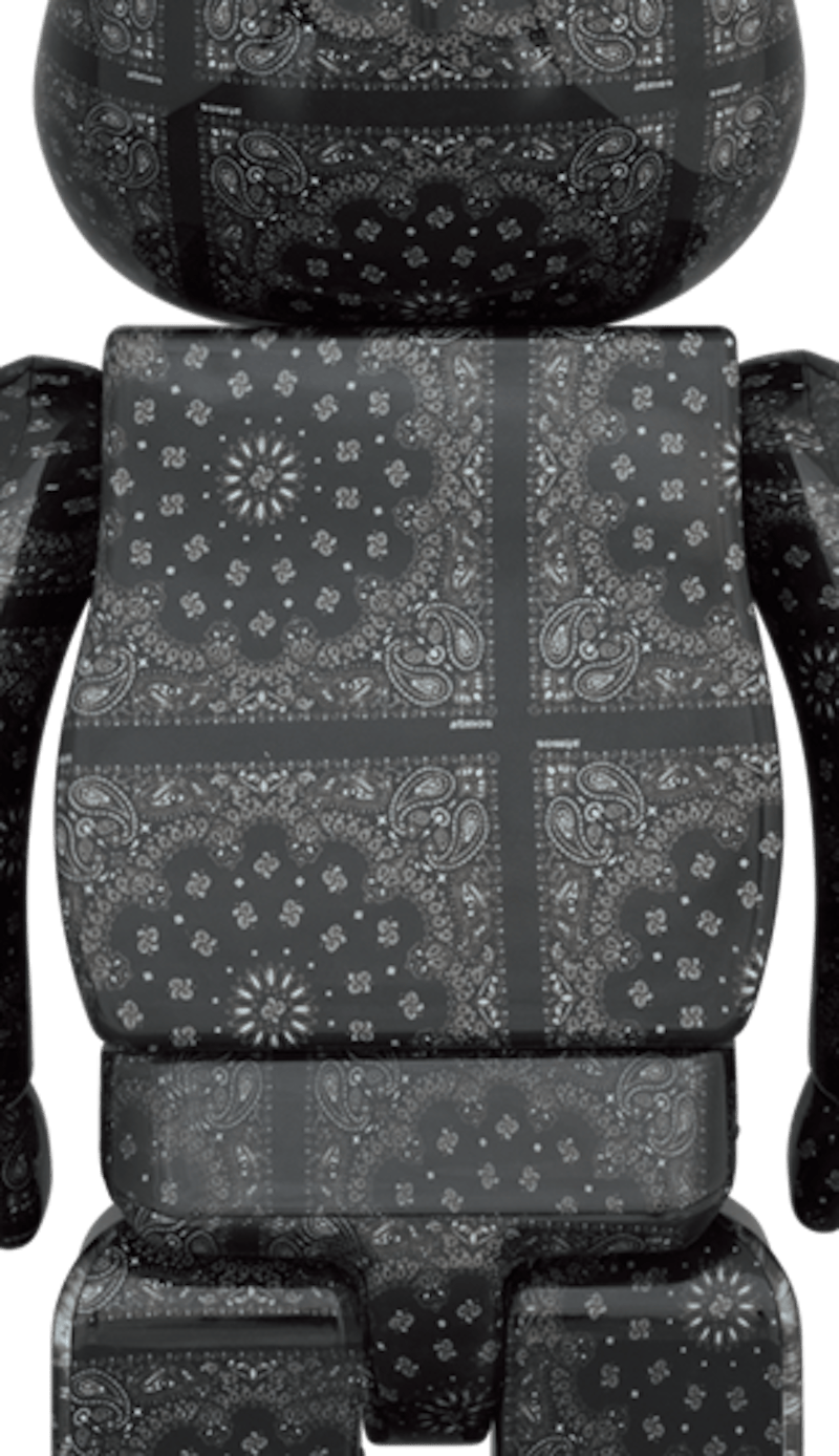 Bearbrick x atmos Bandana 100% & 400% Set of 2 Black/Multi