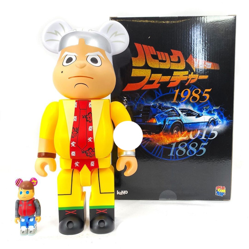 Bearbrick kaNo x Medicom Back to The Future Designer Con Doc and Marty 100% & 400% Set
